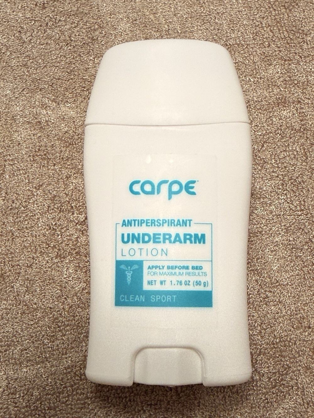 Carpe Antiperspirant Underarm Lotion Clean Sport Large 1.76 oz 10/27 SEALED NEW